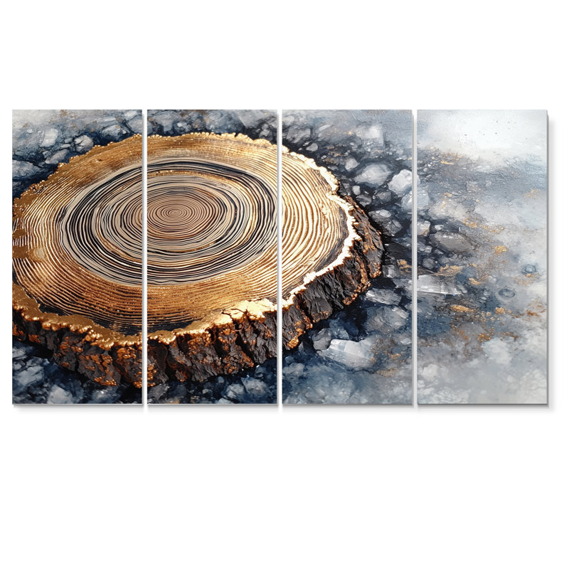 Royersford - Art mural arbre - décoration murale traditionnelle 4 pièces, H 28 po x l 48 po