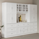 78.7'' H X 110'' W 11-Drawer Bookcase With Glass Doors