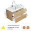 Meuble-lavabo mural de 32 pouces avec deux tiroirs et lavabo en céramique-44191454