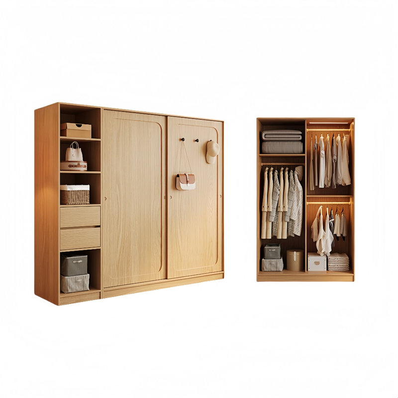 Simple Fashion Wardrobe, 78.74" H x 66.93" W x 23.62" D