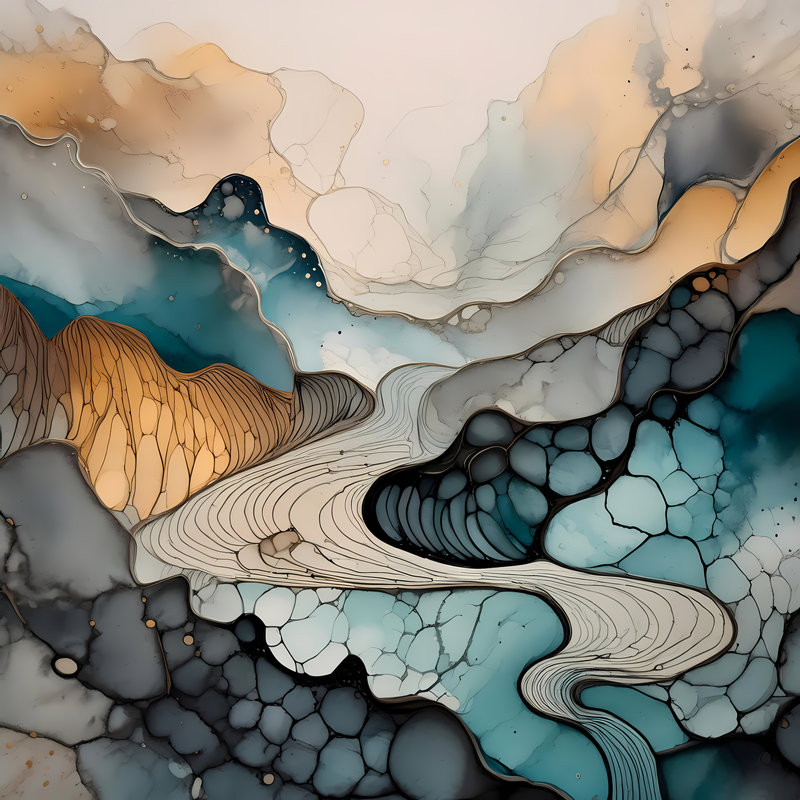 Downhill Flow, 30" H x 30" W