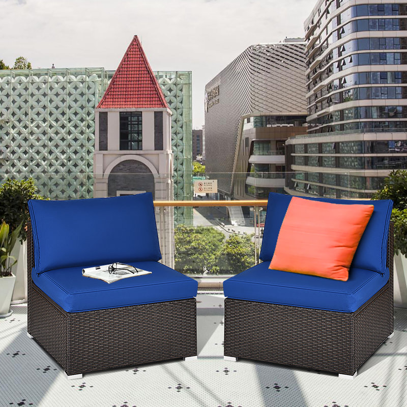 Klakki 2 - Person Patio Conversation Set with Cushions, Navy