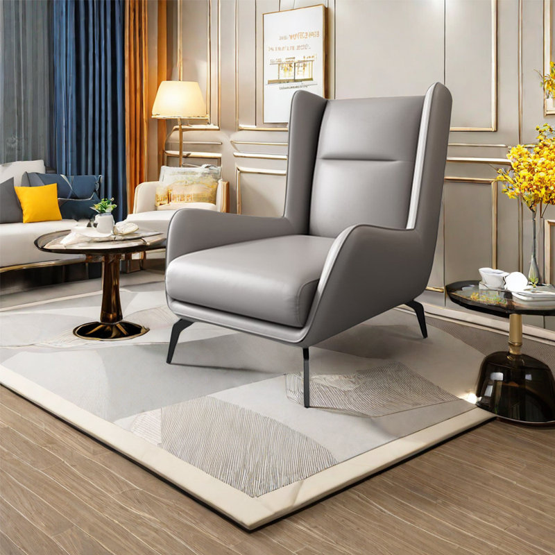 Fauteuil inclinable en similicuir Mieya, Gris