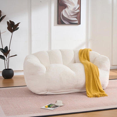 Ultra Soft Fluffy Loveseat Bean Bag Sofa