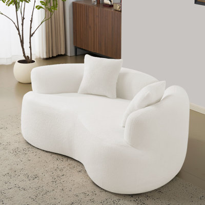 Matelas incurvé de 168 cm (66,19 po), tissu blanc, mousse à compression totale, sans installation, capacité de 159 kg (350 lb), idéal pour les nuits en famille, installation en velours requise, design moderne pour les salons