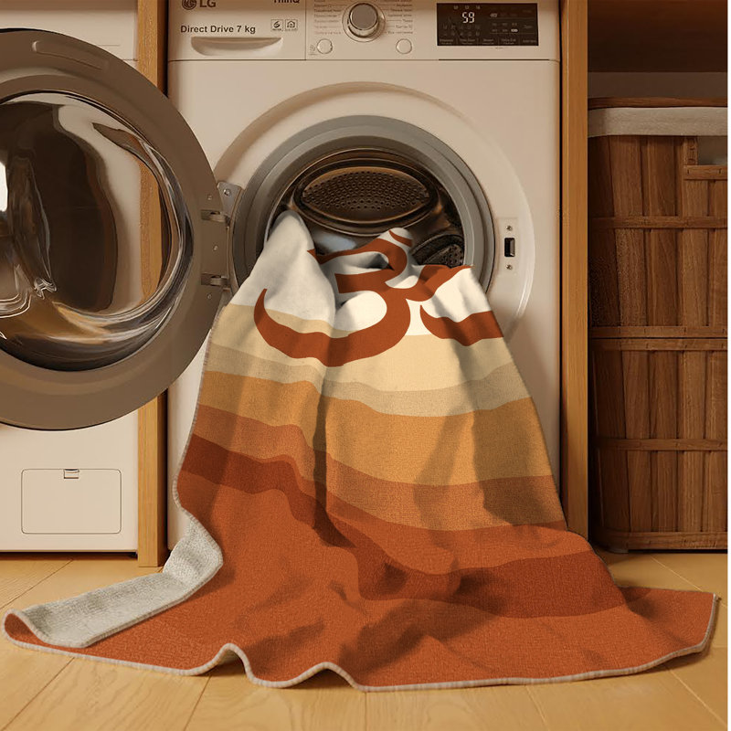 Tapis minimaliste beige lavable à la machine Oakridge, 6 X 9