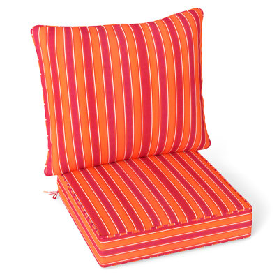 Ensemble de coussins de siège profond / intérieur avec ceintures de corde orange