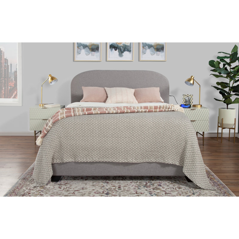 Lit tapissier standard à profil bas Ingrassellino, Grand, Gris