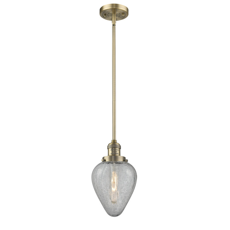 Luminaire suspendu géométrique 1 lumière Shauna, Laiton brossé, Incandescente