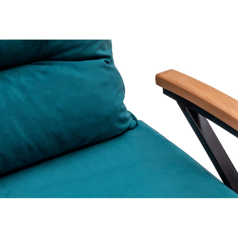 Canapé-lit rembourré de 52,4 po Shearson, 100% polyester vert pétrole