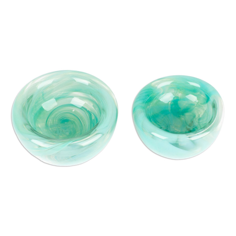 Ensemble de 2 bols en verre soufflé à la main Rosecliff Heights (ensemble de 2)