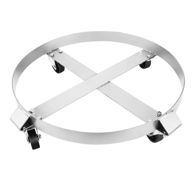 55 Gallon Drum Dolly in Heavy-Duty Steel with 4 Caster Wheels, 1000lb Capacity by Pentagon Tools
