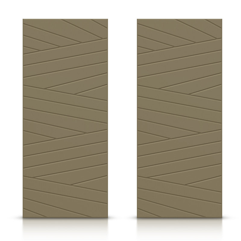 Portes de placard coulissantes à panneaux, Vert olive, 72 po x 96 po