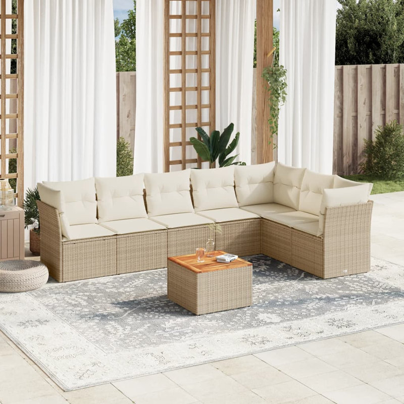 Grand canapé modulaire en rotin PE Vidaxl