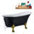 63" Streamline Clawfoot Soaking Acrylic Bathtub With Drain, Clawfeet, and Bamboo Tray-76674071-66367534