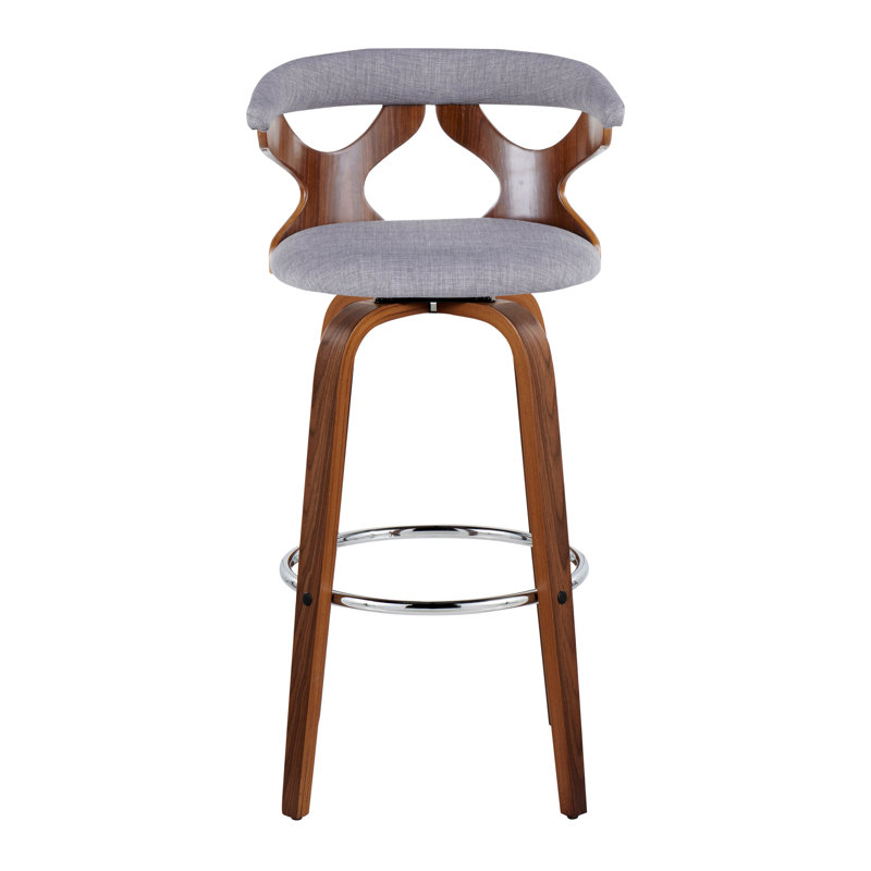 Gardenia Swivel Upholstered Counter Stool, Light Gray