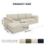 Canapé rembourré avec nuage, canapé modulaire moelleux à 3 places avec canapé en forme de L et méridienne, canapé minimaliste moderne pour la chambre à coucher du salon-94354699