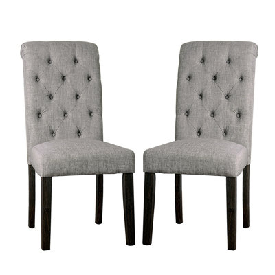 Set Of 2 Padded Fabric Dining Chairs