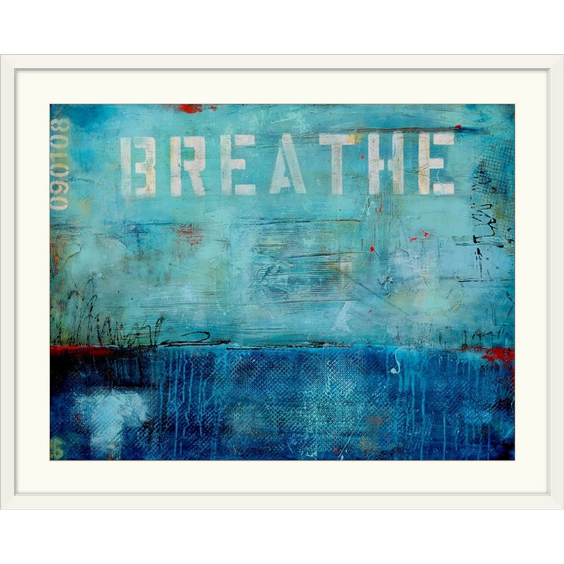 «Breathe» par Bellemy - impression d'art graphique, Cadre noir, H 26 po x l 32 po x P 1 po