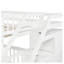 Lit mezzanine simple au-dessus de double avec escalier de rangement, lit superposé en bois de pin massif avec échelle réversible et garde-corps blancs