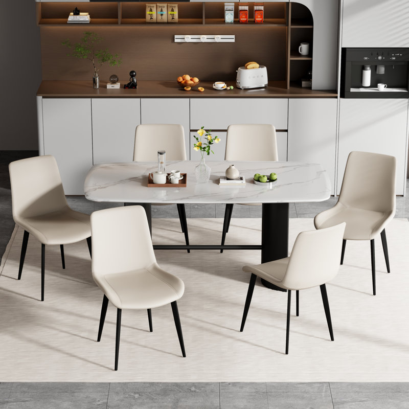 Ensemble de chaises de salle à manger Modern, 6, Beige