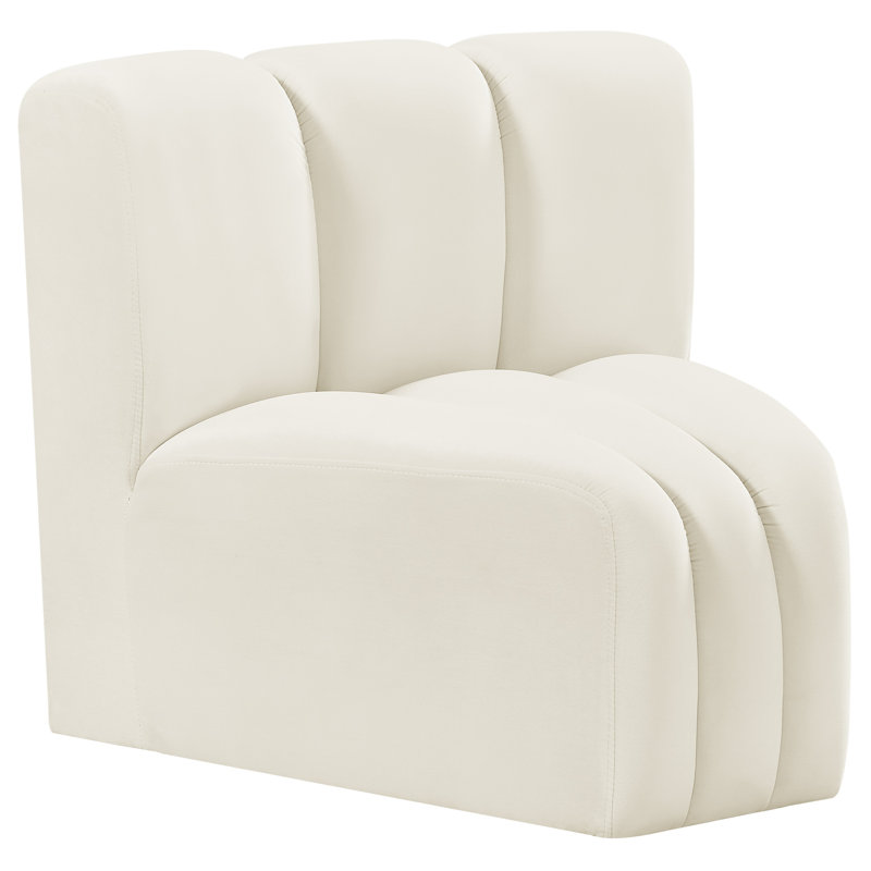 Chaise d'appoint Holdina, Velours crème