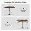 Parasol de table rectangulaire 6,5 'x 10'-670938861
