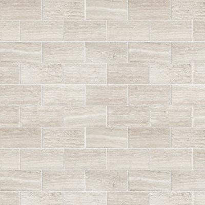 Wooden Beige 11.82 in. x 11.82 in. Brick Joint Polished Marble Mosaic Tile