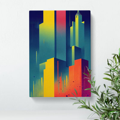 XC1022-1526X Colourful Architecture No.1 Skyscraper Abstract - Wrapped Canvas Print