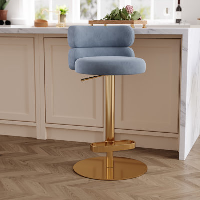 Tabouret de bar et tabouret de bar pivotant à 360 ° Giacamo avec dossier bas et base en acier inoxydable (ensemble de 1)