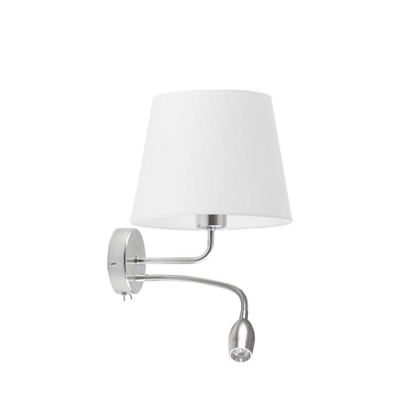 Imperia LED Armed Sconce, Brushed Steel, White