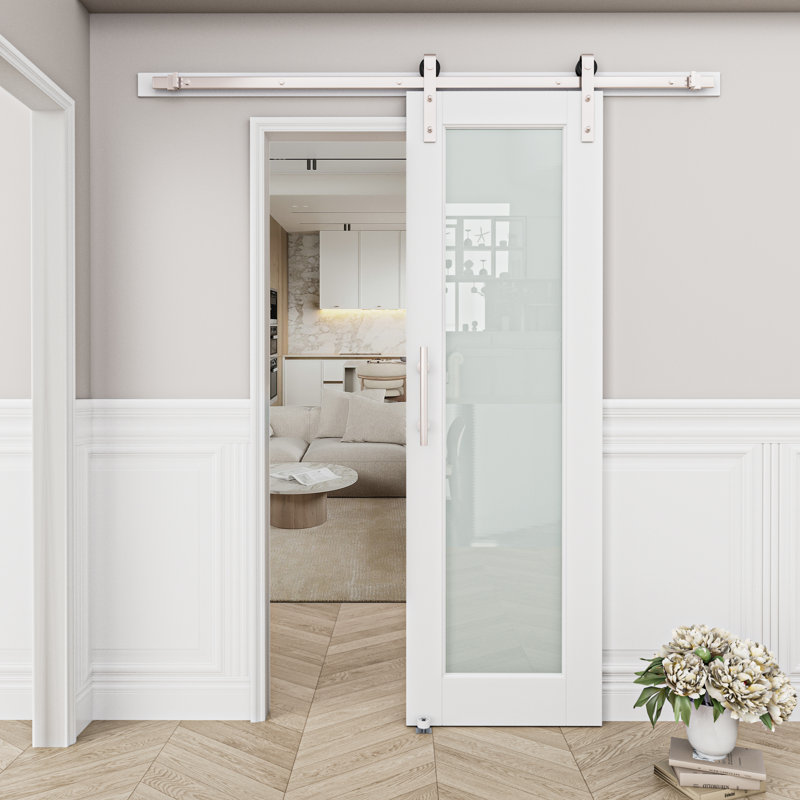Porte de grange coulissante en bois manufacturé 80 po, 24 po x 80 po