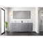 Meuble-lavabo double gris vieilli 72 po X P 22 po D, plateau en marbre de Carrare et Miroir-117984907-117984909