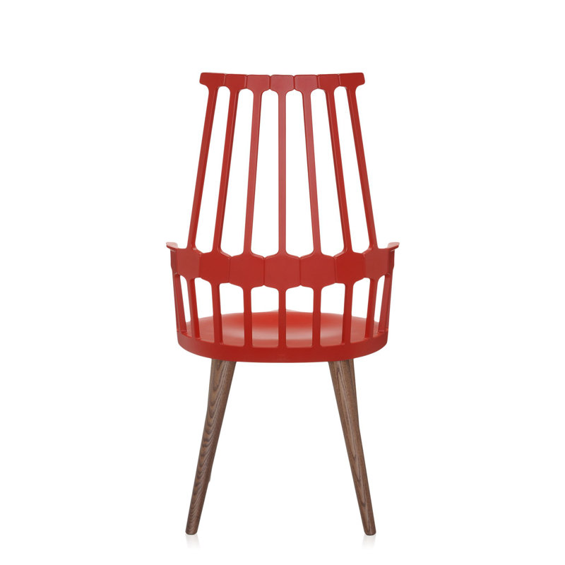 Comback Arm Chair, Orangy Red/Oak