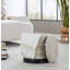 Repose-pieds de rangement 18 po en métal noir et laine crème tissée à la main