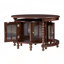 Table basse vintage rétro avec six portes en verre en forme de bambou et pieds rétro perlés