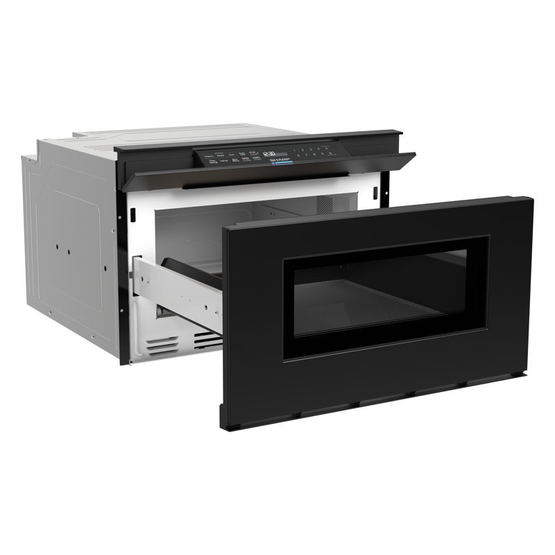 Tiroir à micro-ondes 1,2 pi. Pi. Micro-ondes encastré avec commandes dissimulées en noir, Noir