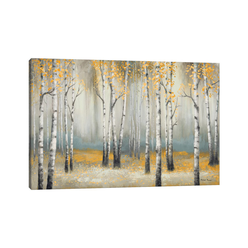 " Golden September Birch " Painting Print, 40" H x 60" W x 1.5" D