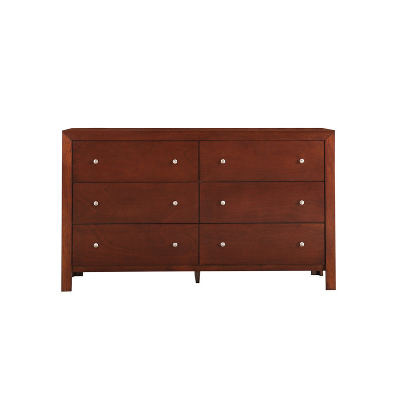 Commode G2400-d en cerisier - Placage de bois massif, mouvement des tiroirs en métal sans soudure, meuble en placage véritable de l 17 po x H 34 po x P 58 po, pour un accès facile.