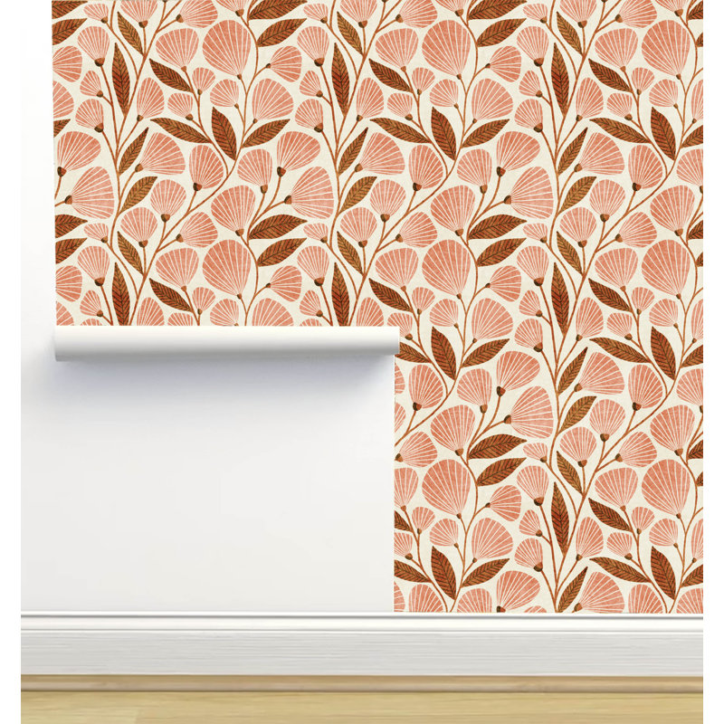 Amy MacCready Designs Cecile 6' L x 24" W Peel and Stick Wallpaper Roll, Pink/Gold
