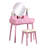 Contemporary Wood Vanity and Stool Set-609871523