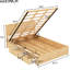 Lit plateforme avec rangement inférieur et 2 tiroirs profonds - Structure de chambre à coucher en bois naturel, essentiel-130429121