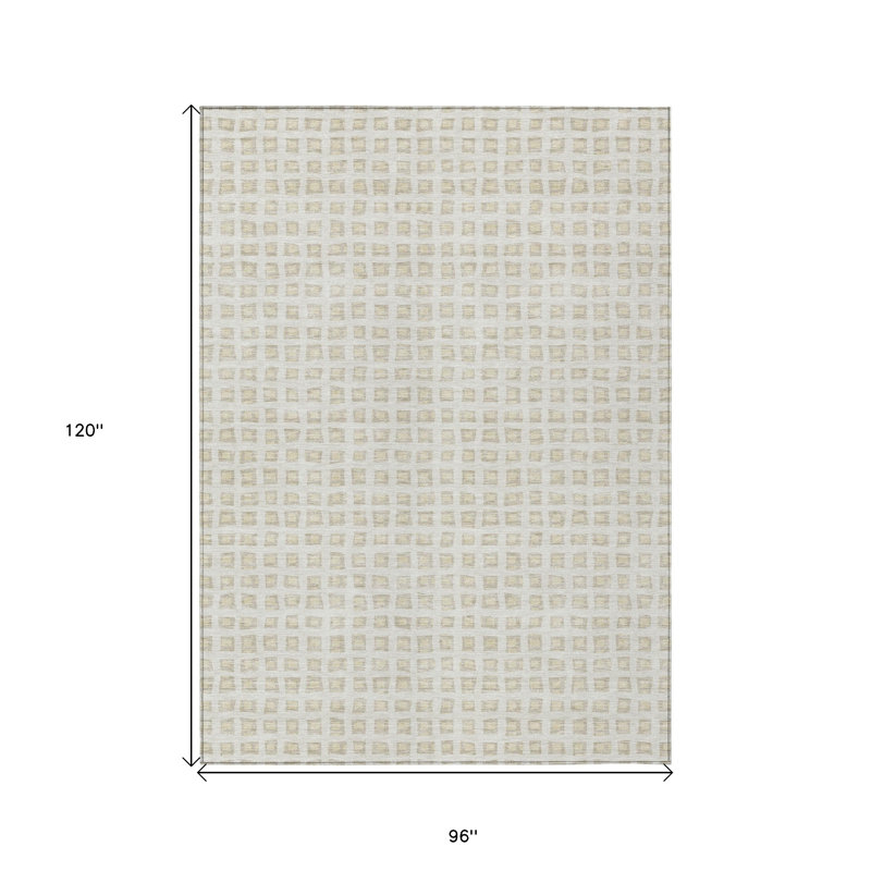 Tapis intérieur / extérieur lavable 8 pi x 10 pi ivoire et beige