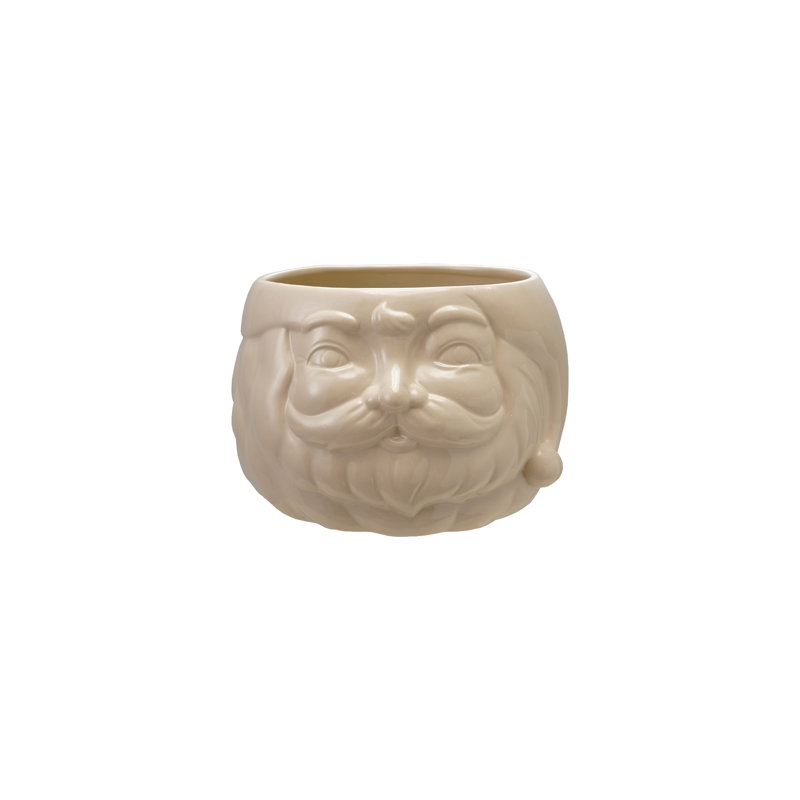 Stoneware Santa Head Bottle Cooler/Container