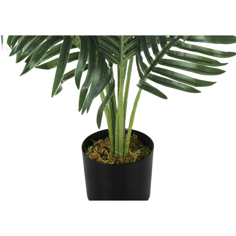 Palmier Aldo, plante artificielle, 11 feuilles de soie réglables, noir, H 33,55 po x l 29,55 po x P 31,47 po