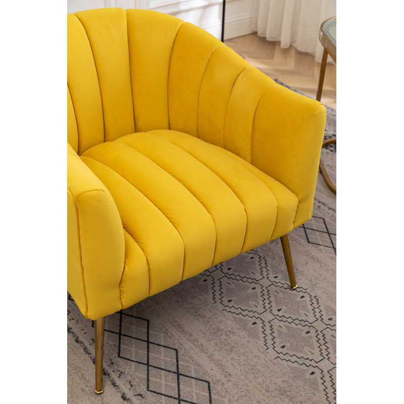 Velvet Armchair, Yellow