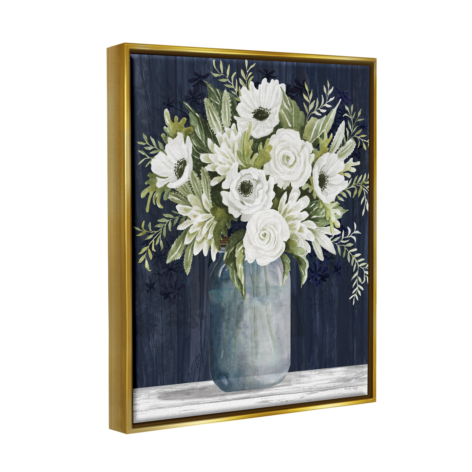 Stupell Industries White Country Blooms On Canvas by Cindy Jacobs ...