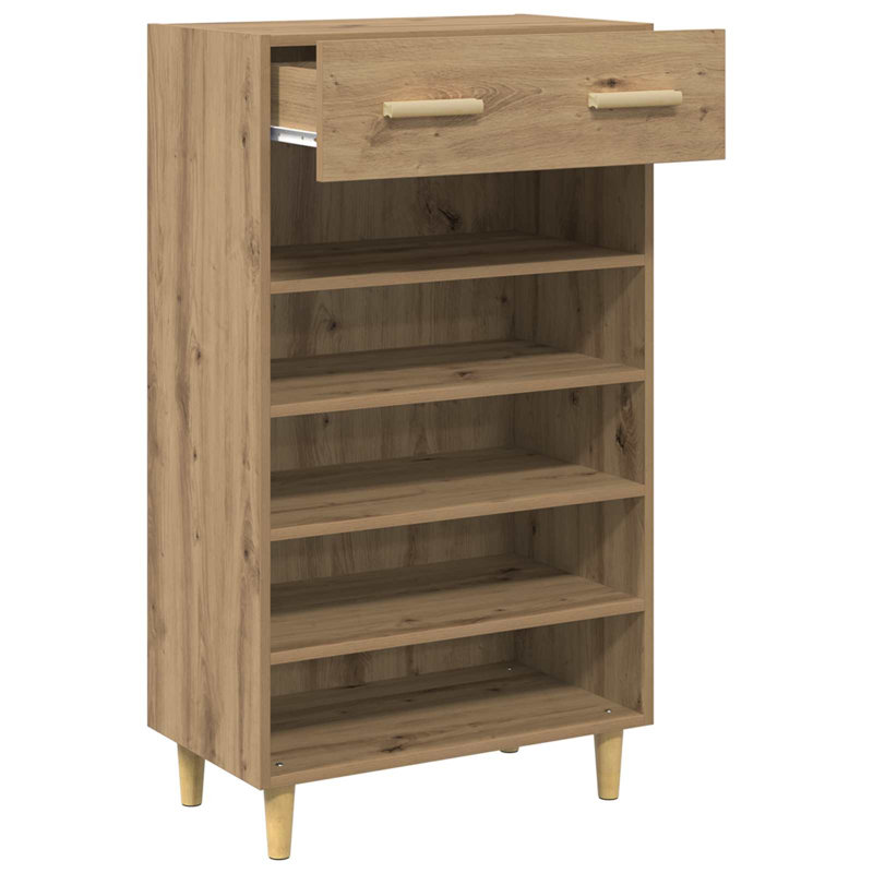 10 Pair Shoe Storage Cabinet, Artisian Oak