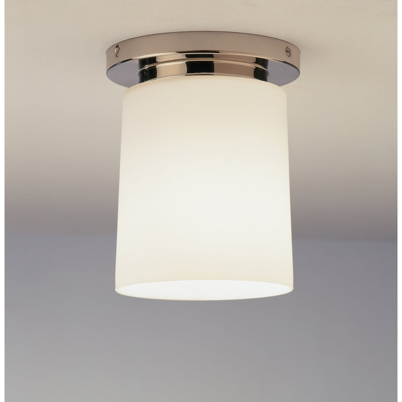 Nina Polished Nickel 7'' Indoor/Outdoor Glass Flush Mount