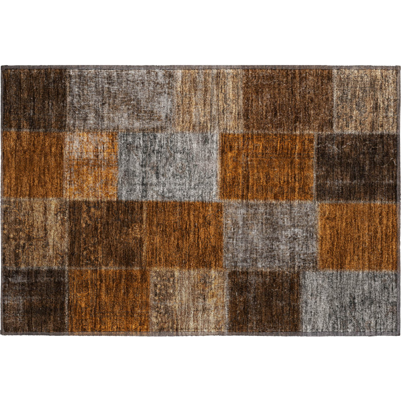 Premium Machine Washable Prisco Paprika Rug, Rectangle 1'8" x 2'6"